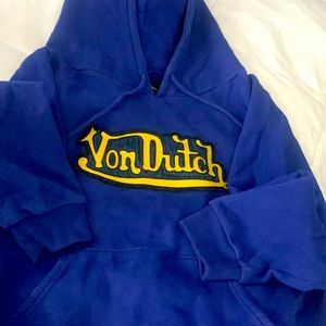 Size Large Vintage Von Dutch blue hoodie